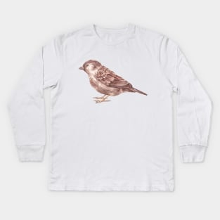 Bird. Sparrow Kids Long Sleeve T-Shirt